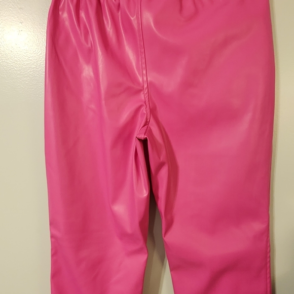 Women's Bubblegum Faux Leather Jogger Pants - Picture 9 of 11